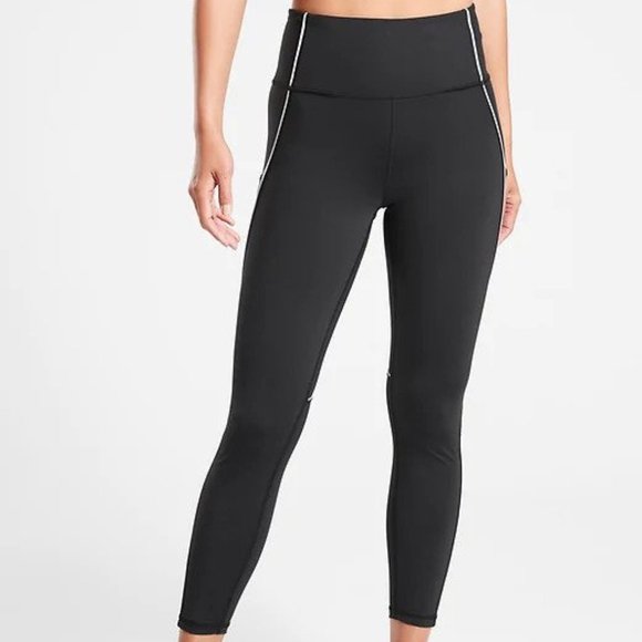Athleta Pants - Athleta Tailwind Reflective 7/8 Tights XXS Black